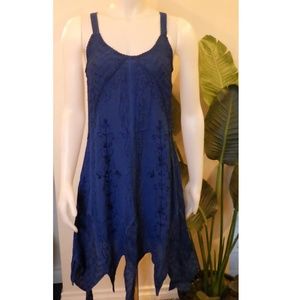 Holy Clothing Bohemian Asymmetrical Dress Blue Med